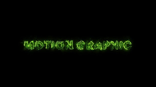 Motion graphis text intro animation, neon fire circle frame, glowing saber typography, black background visual effects, seamless laser loop, spooky celebration title backdrop, saber animation