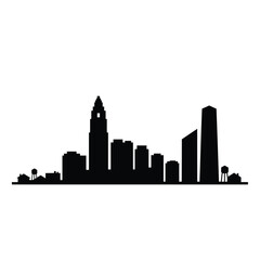 Obraz premium City Skyline Silhouette Against White Background architecture