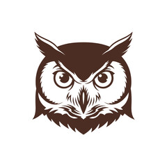 Obraz premium Stylized Owl Face Vector Illustration Minimalist Mascot Logo for Wisdom and Knowledge Concept