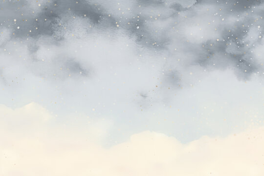 Dreamy starry night sky png paint texture overlay, transparent background