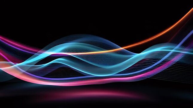 Colorful Light Waves Abstract Background for Technology