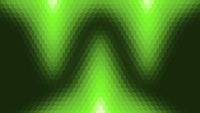 background design with dark green and green gradient hexagon pattern surface. gradient with 2 inverted triangle shapes on the top side and 1 triangle on the bottom side of the background