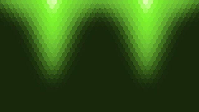 background design with dark green and green gradient hexagon pattern surface. gradient with 2 inverted triangle shapes 