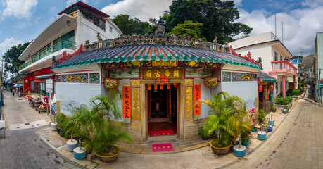 Obraz premium Aerial View of Kwan Tai Old Temple, Tai O, Lantau Island, Hong Kong