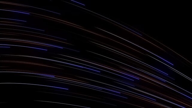 Rainbow Energy Line Animation, Colorful 3D Light Waves in Dark Space, Bright Flow Motion Background, Tech Video Asset Effect