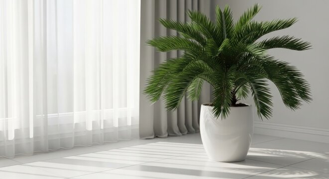 Indoor tree decor sago palm as a home tree office tree table tree or balcony tree for modern interiors