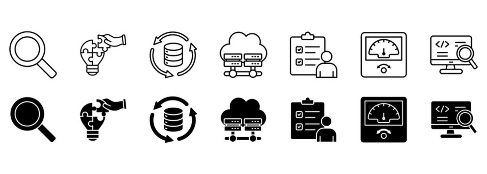 Big data icon set. vector illustration