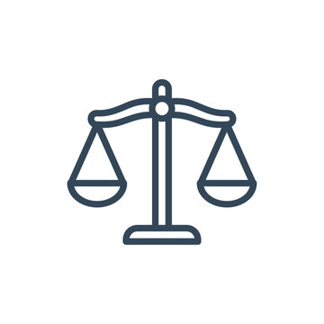 Minimalist Law Scale Icon for Legal and Justice Concepts