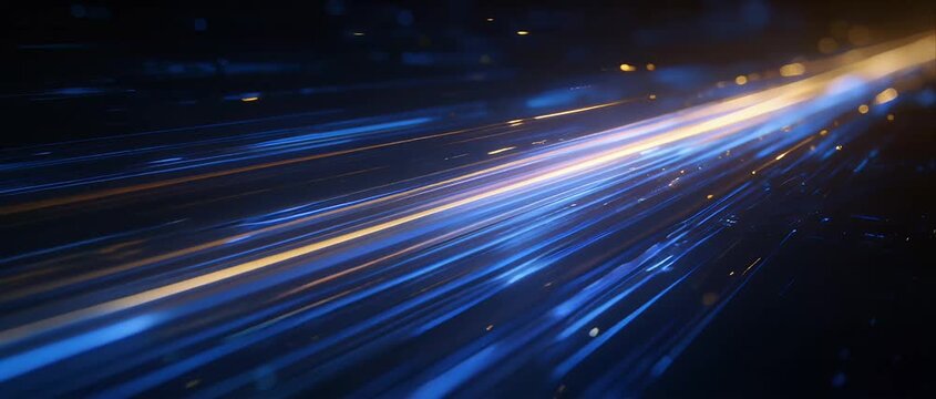 Particle wave background for text with glowing blue light streak abstract motion design futuristic speed line digital energy beam technology pattern smooth gradient ray dynamic depth trail neon sci fi