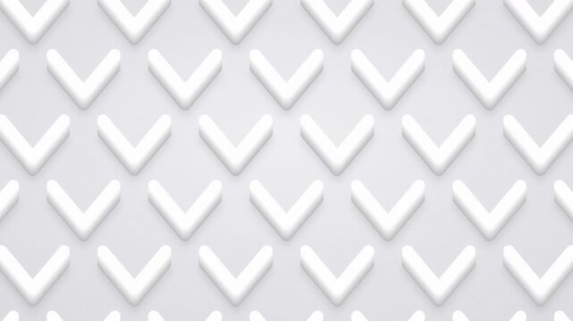 Soft Ambient 3D Extruded White Chevron Arrows Cascading Downward Loop