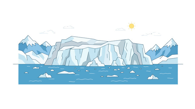 Iceberg floating in the ocean water.