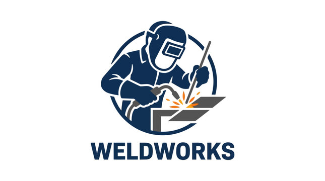 Welder working with metal fabrication tools.