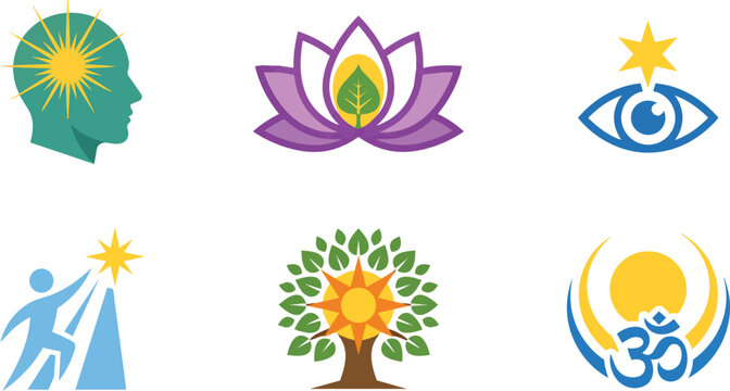 Set of enlightenment symbol for logo design