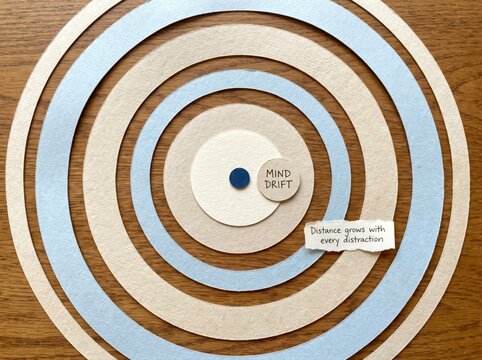 Mind Drift Target Illustrating Low Attention Span Growth