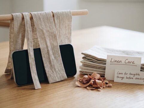 Phone absent linen for digital detox and mindful living