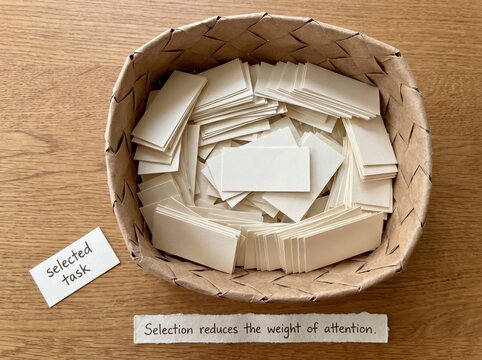 Basket of Tasks for Low Attention Span Selection