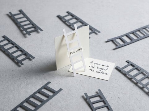 Miniature Ladders Symbolizing Progress and Overcoming Challenges for Low Attention Span