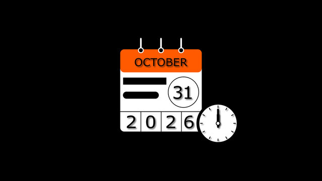 October month 31 date calendar illustration. 2026 calendar and creating a stunning illustration. 4k illustration.