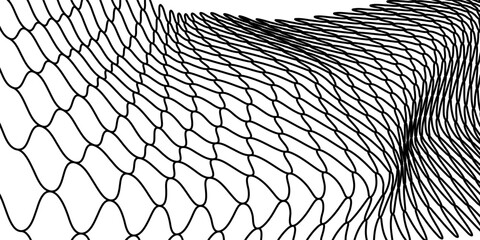 Wire mesh fence isolated on white background modern net arts © towilah