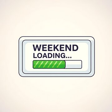 Weekend loading progress bar screen.
