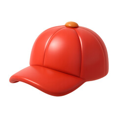 Fototapeta premium PNG Vibrant red baseball cap illustration.