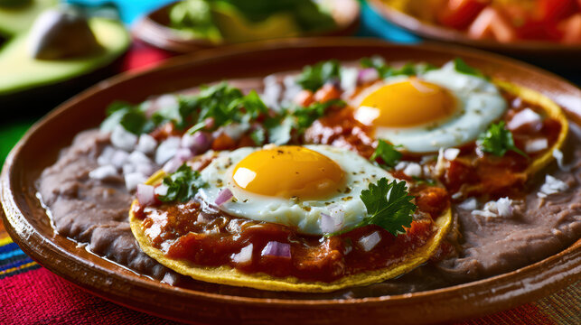 authentic mexican huevos rancheros food photography