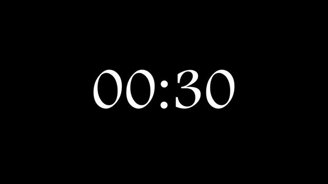 Modern countdown clock with black background.Simple circular design from time loop motion design on black background.