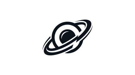 Planet icon showcases an abstract orbital ring system representing outer space and astronomical exploration. © berkah