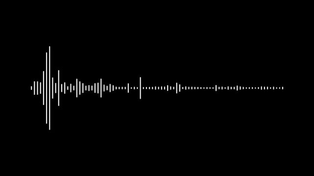 Music sound wave animation on black background. line audio wave visualization on a transparent background,
dramatic rhythm audio spectrum sound waves on transparent background