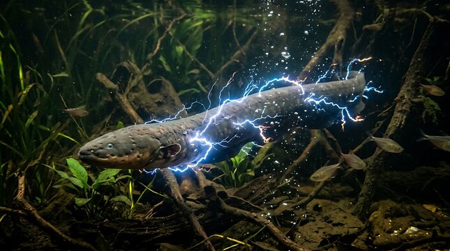 Electric eels emit electricity from their bodies