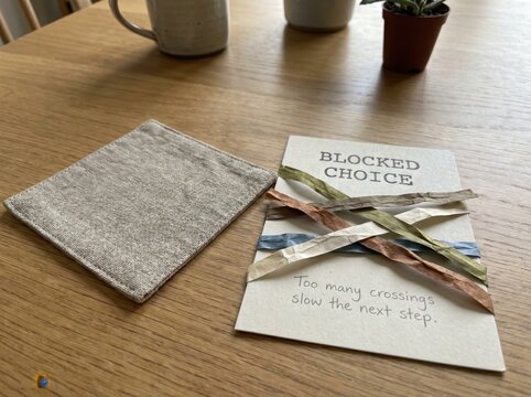 Blocked Choice Card with Linen Coaster for Low Attention Span