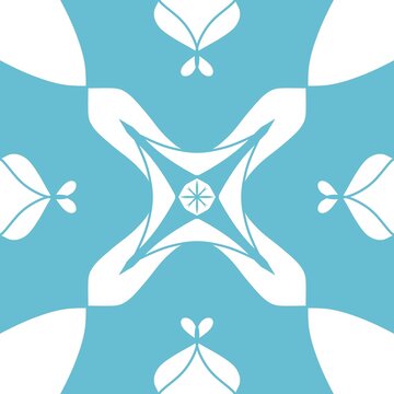 Blue Decorative Geometric Tile Seamless Background