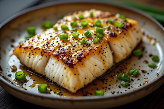 maple dijon haddock on a plate