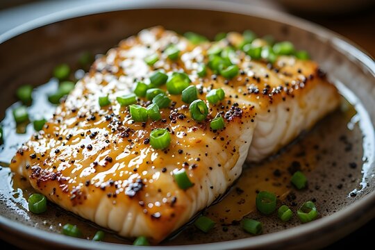 maple dijon haddock on a plate