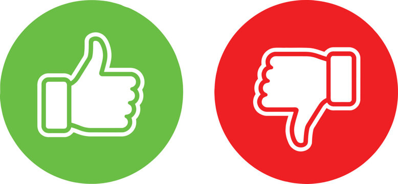 Thumbs up and thumbs down icons for positive and negative feedback choice