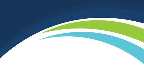 Obraz premium Modern abstract background with blue and green wave design. Perfect for corporate templates, business presentations, flyers, brochures, and digital banners. Clean, professional, and trending design