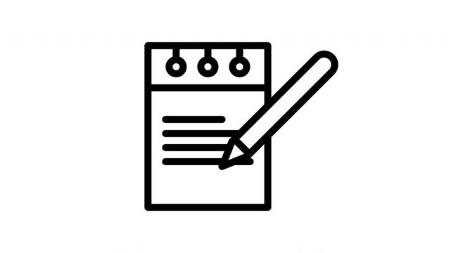notepad minimalist stroke animation