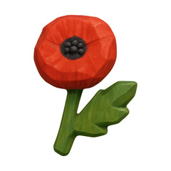 Obraz premium PNG Vibrant carved poppy illustration