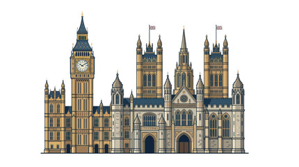 Obraz premium Palace of Westminster, Big Ben, London Landmark, Gothic Architecture, UK Government Building