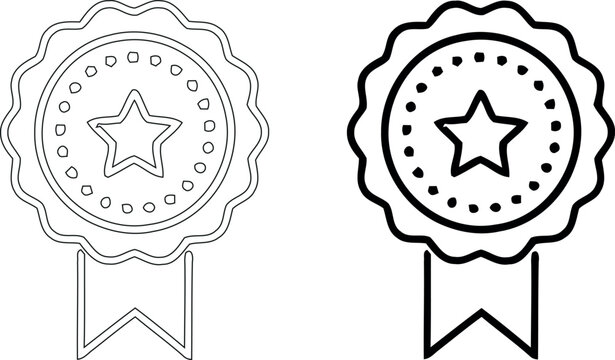 Award ribbon icons with star and rosette design