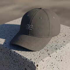Naklejka premium Old green metal military style helmet on sandy ground.
