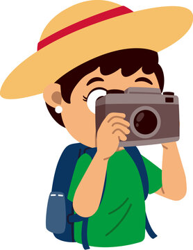 Girl Taking Photos on a School Holiday Trip