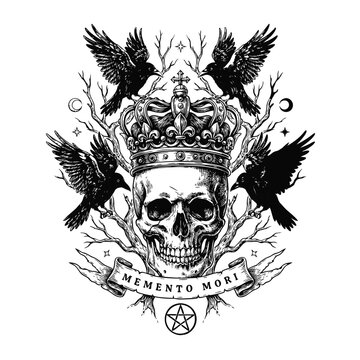 skull with wings