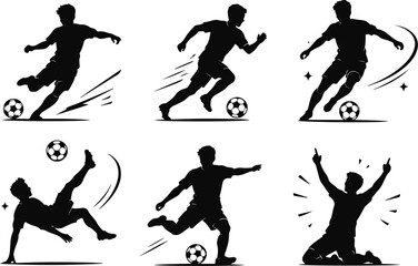 Fototapeta premium Soccer Player Action and Celebration Silhouette Collection