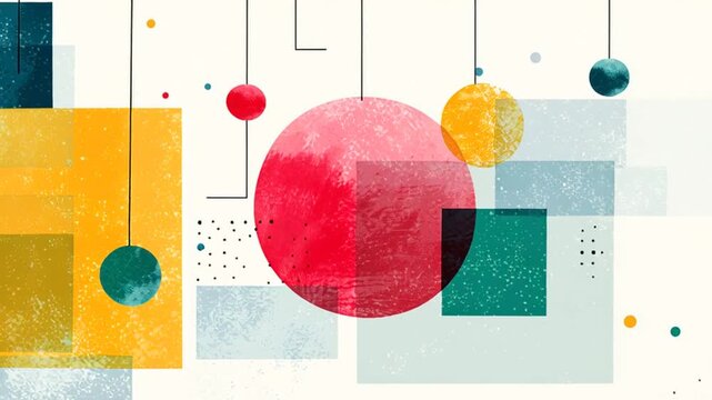 Bauhaus Geometric Abstract Fintech Background Color Variation Minimal Loop