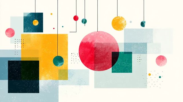 Bauhaus Geometric Abstract Background Fintech Business Presentation Minimal Loop