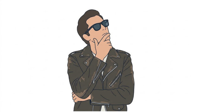 Minimalist Neutral Expression Portrait with Modern Fashion Style