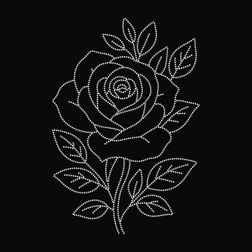 flower 6mm Rhinestone hotfix T shirt and others fashion Design Vector