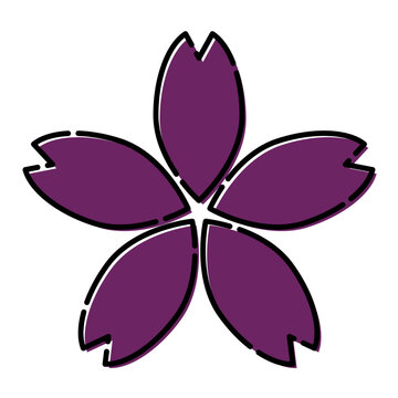 おしゃれなレトロイラスト 桜 ベクター素材