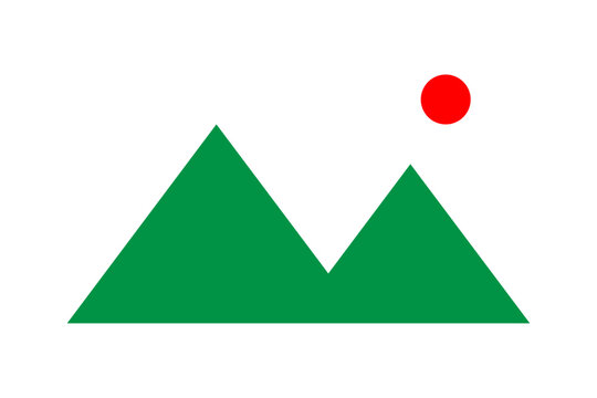 山と太陽 写真アイコン NO IMAGE 素材
